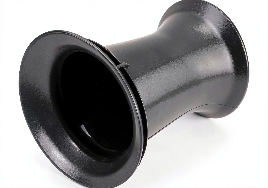 uxcell speaker port tube installed in a wooden speaker cabinet
