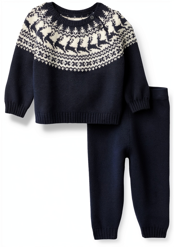 Baby wearing soft knit sweater during a family walk