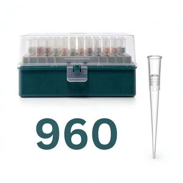 200 µL Universal Pipette Tips Low Retention, Filter Non Sterile PP, High Grade Resin, Racked Tips in a Box, 96 Tips per Rack, D (Nase), R (Nase), P (yrogen), Free, (Pack of 960 Tips),Clear-0